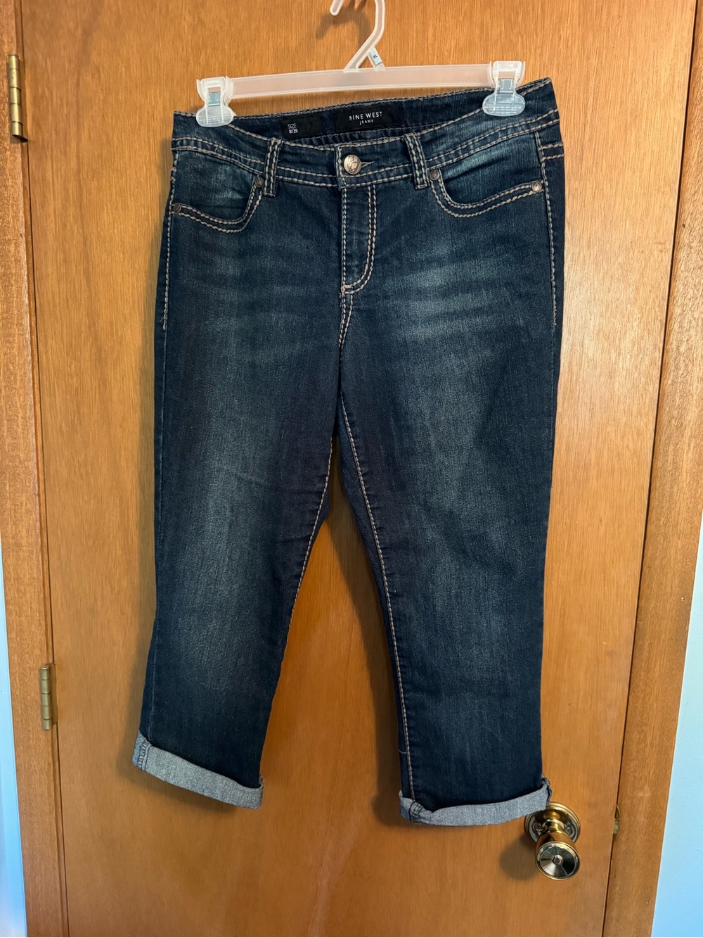 Nine West Cuffed Denim Mid Rise Capri Jeans - Size 8